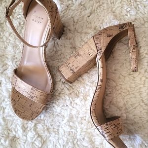 Cork Heel Sandals
